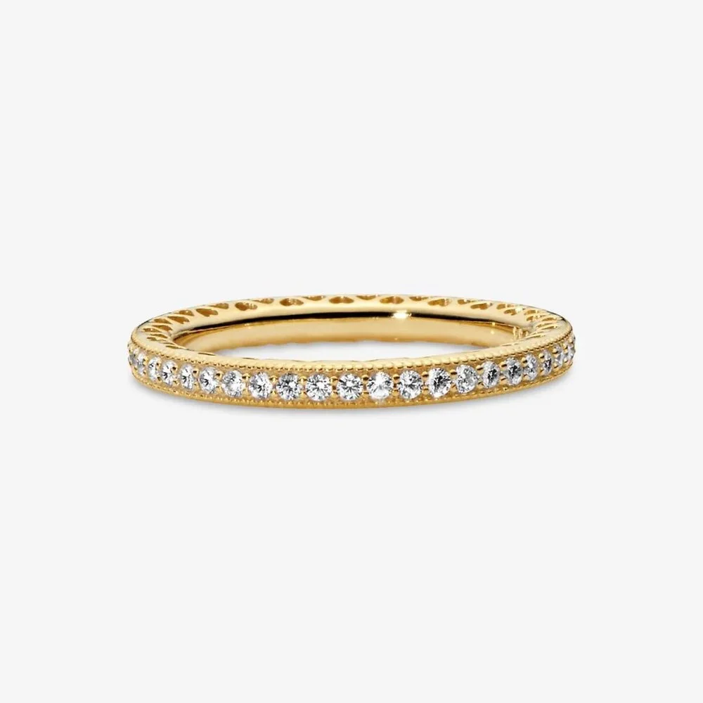 Pandora Gold Heart Pavé Eternity Band